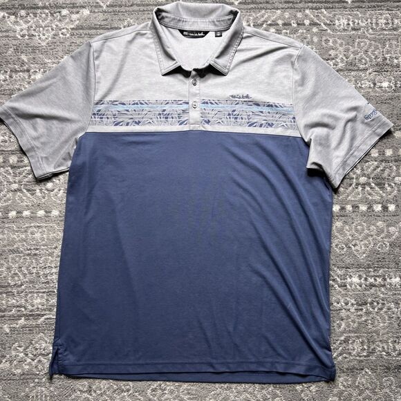 Travis Mathew Spyglass Hill Polo Shirt Mens XXL Blue Gray Golf Performance - Picture 8 of 8